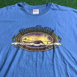 Vintage Russellville Alabama American Tradition‎ T-Shirt Blue XL Single Stitch